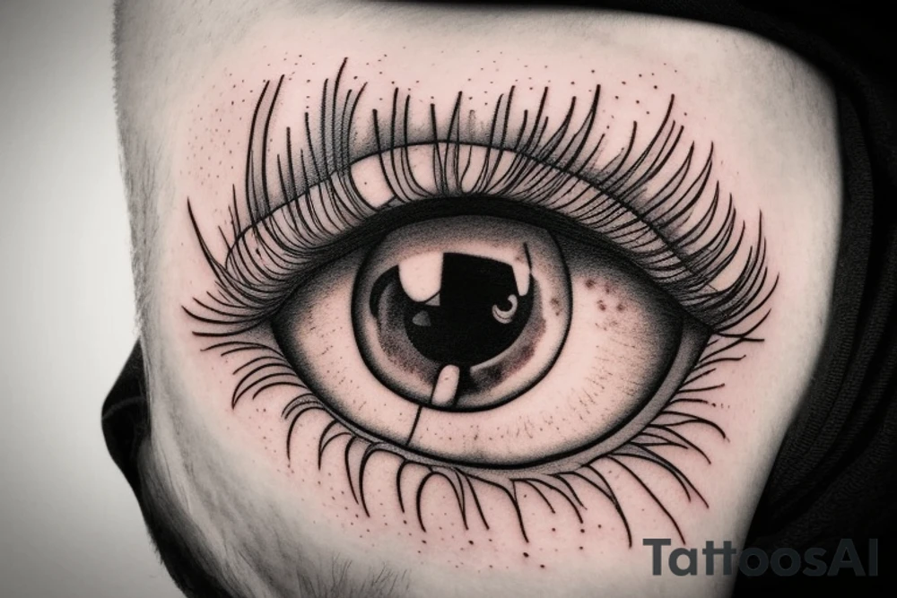 A brown, caramel-colored eye that will be located in the center of a mix of black and white composed of clouds and fine lines.  I want a lot of cloud tattoo idea