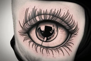 A brown, caramel-colored eye that will be located in the center of a mix of black and white composed of clouds and fine lines.  I want a lot of cloud tattoo idea