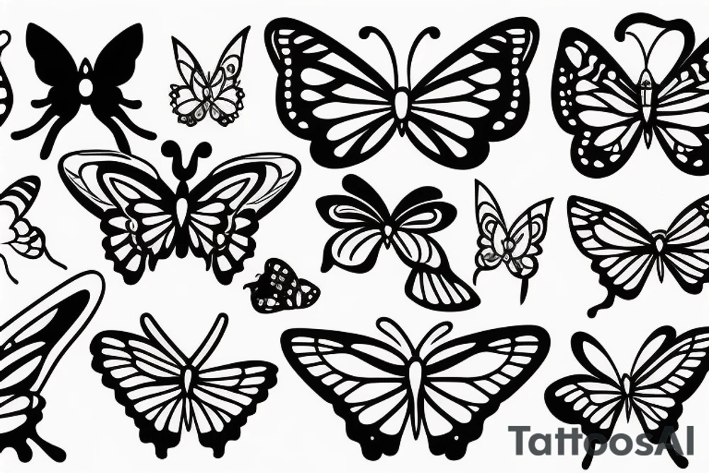 a cat playing with a butterfly tattoo idea