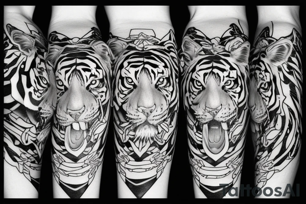 tiger on arm tattoo idea