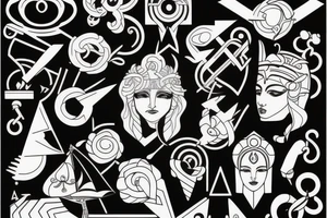 Grec mythology design tattoo idea