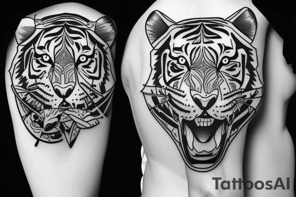 Tiger hunting tattoo idea