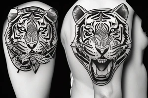 Tiger hunting tattoo idea