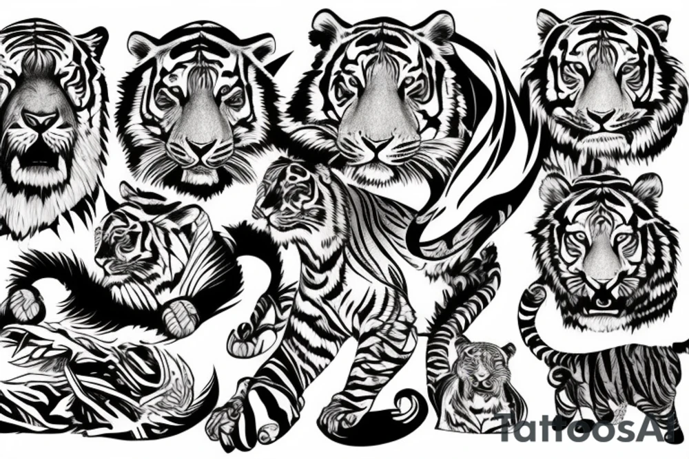 Tiger hunting tattoo idea