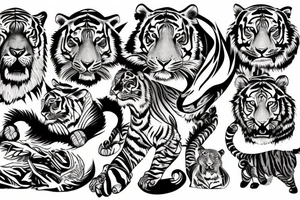 Tiger hunting tattoo idea
