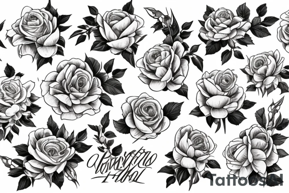 Peonies and roses on the hedge of vines and wood intertwine with the Spartak Moscow Gladiator football Club Pyrotechnics Stadium tattoo idea