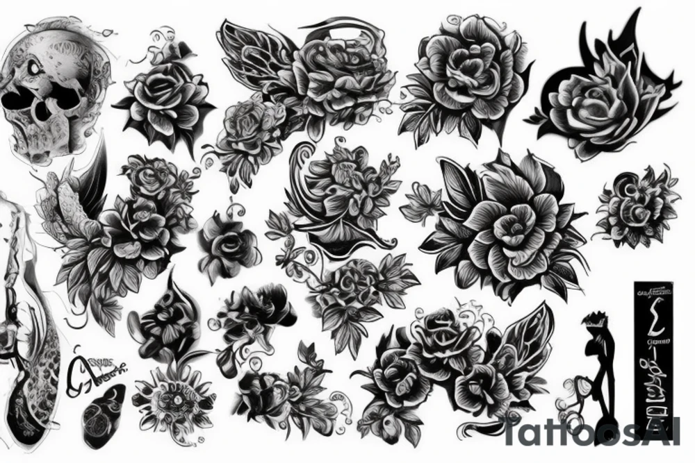 Сердце-осьминог с веточками сирени tattoo idea