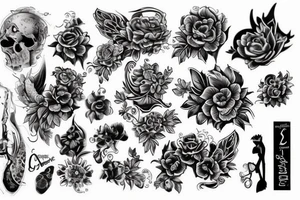 Сердце-осьминог с веточками сирени tattoo idea