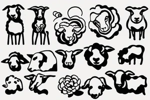 sheep in front bordie collie with one line tattoo idea