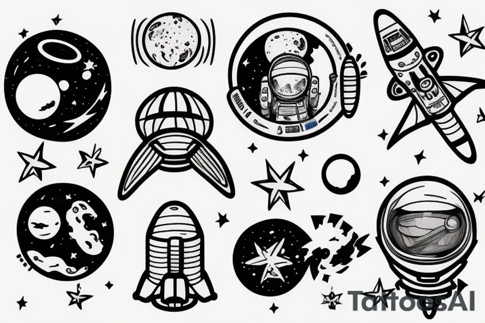 astronaut in space tattoo idea