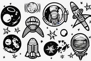 astronaut in space tattoo idea