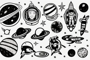 astronaut in space tattoo idea