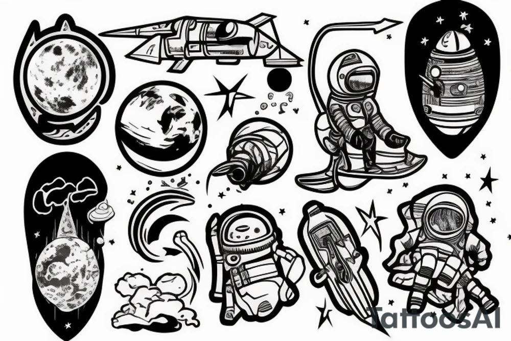 astronaut tattoo idea