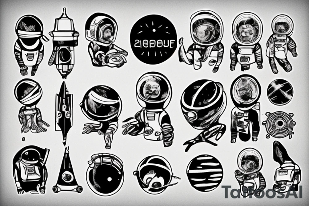 astronaut tattoo idea