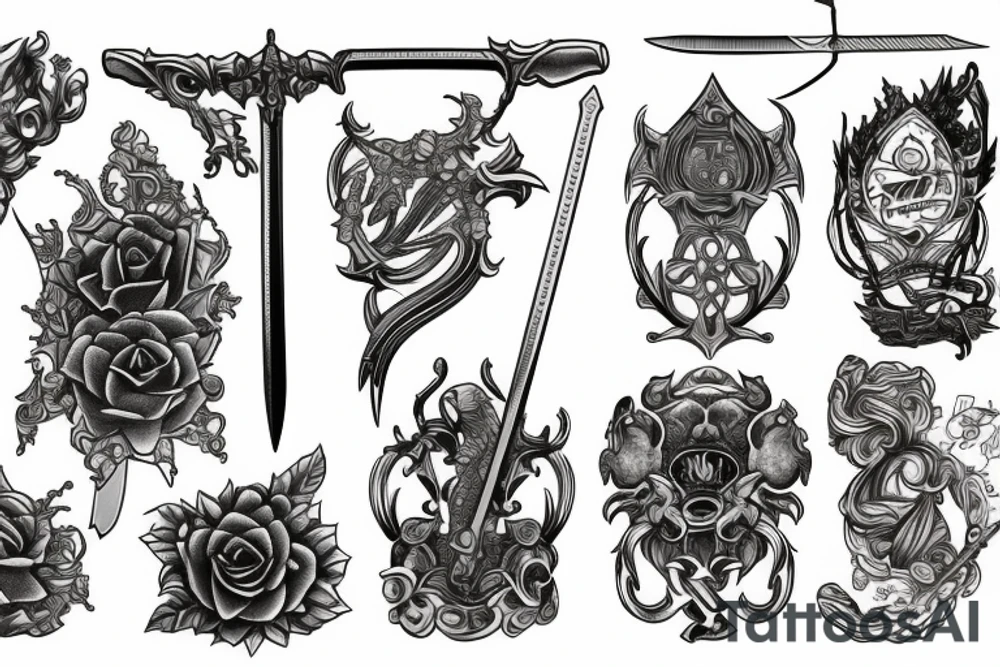 sword with details tattoo idea