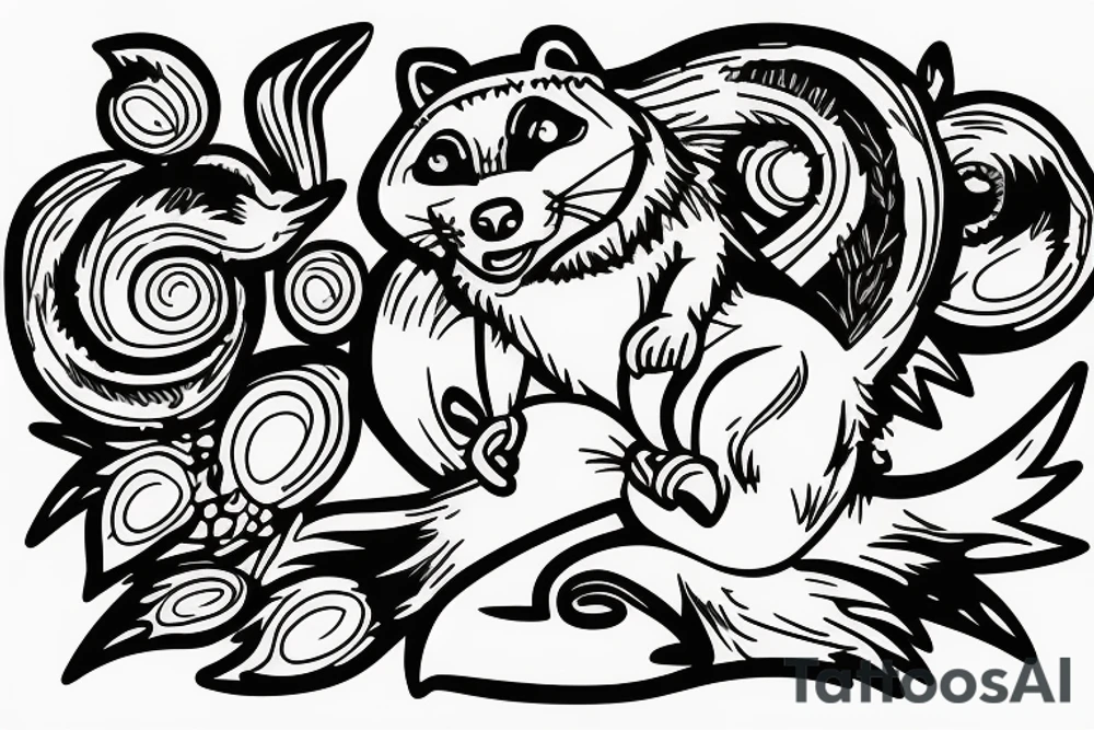 squirrel boxing with a raccoon tattoo idea