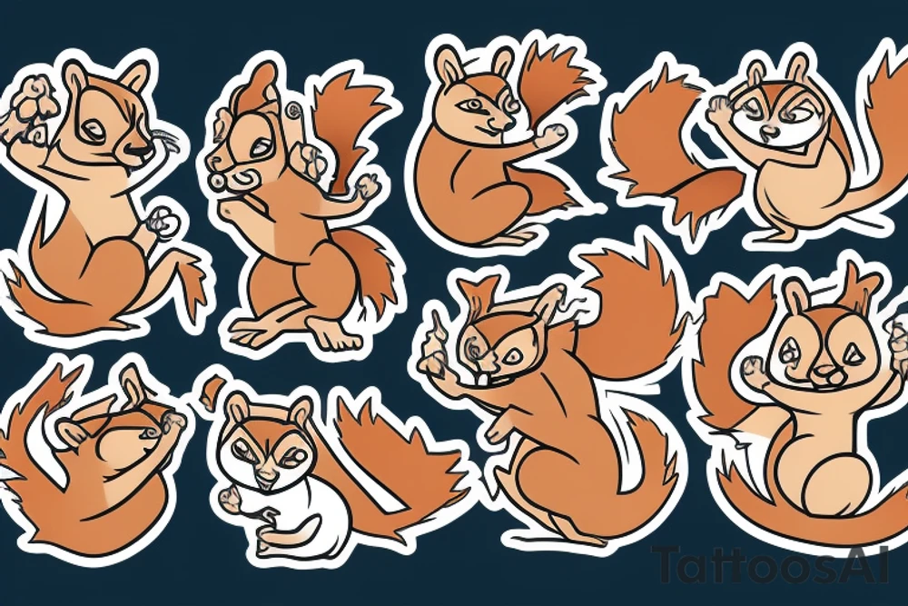 squirrel boxing with a raccoon tattoo idea