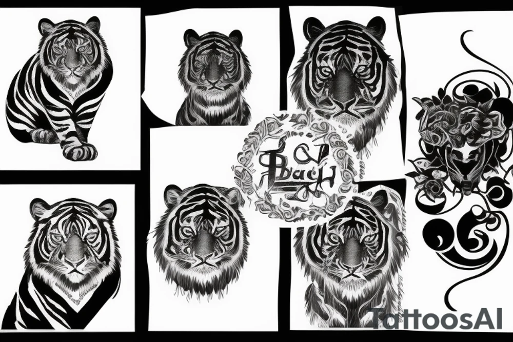 black tiger tattoo idea