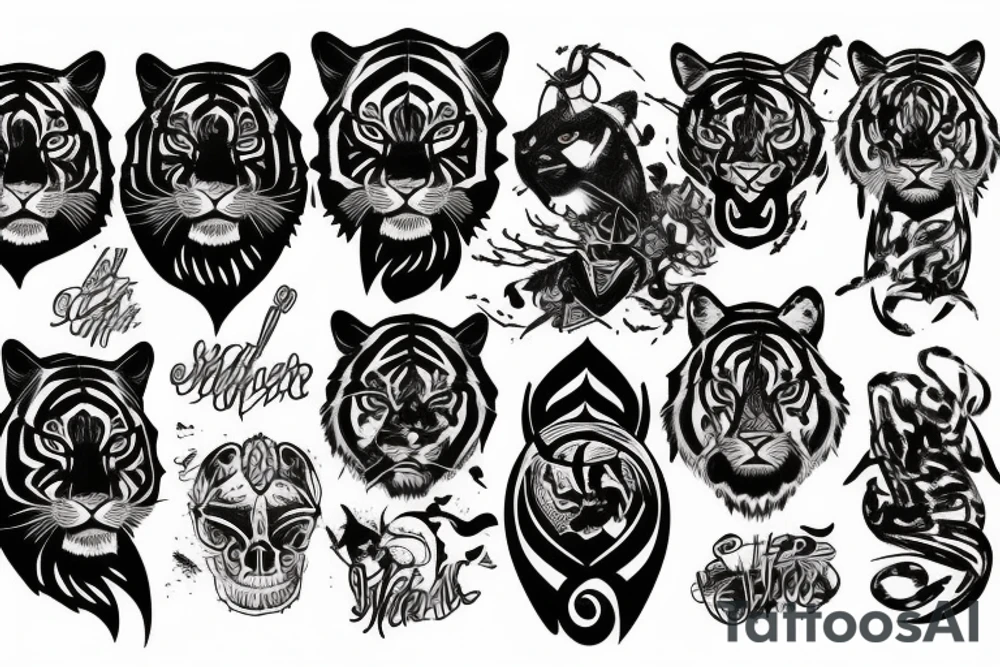 black tiger tattoo idea