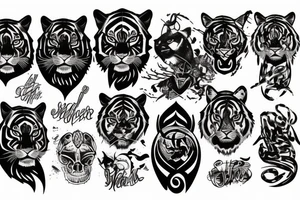 black tiger tattoo idea