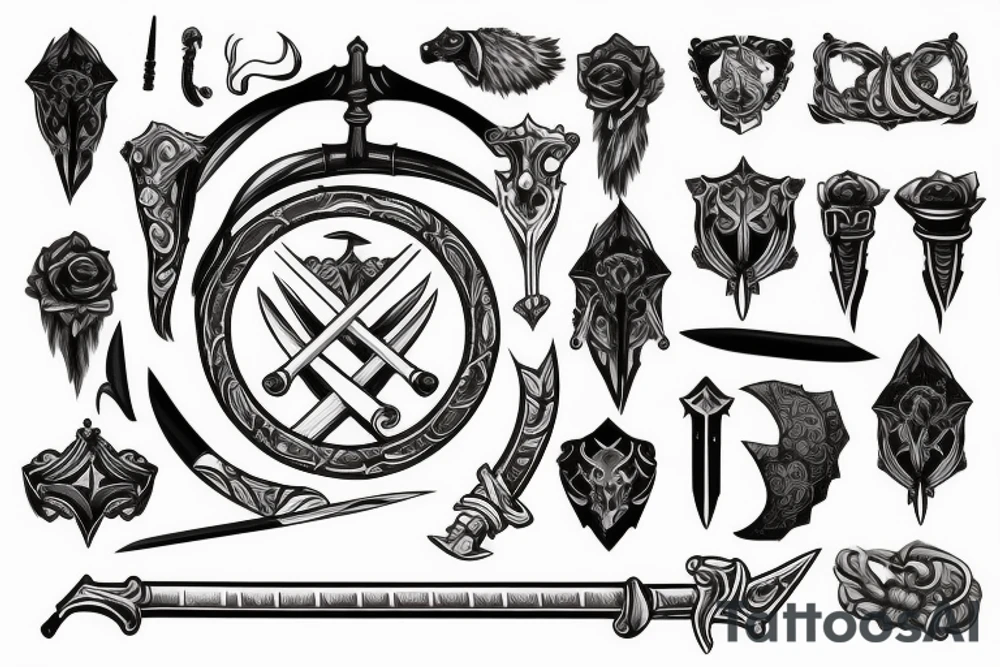 sword with details tattoo idea