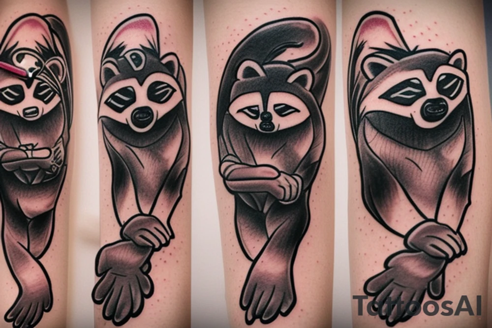raccoon boxer tattoo idea