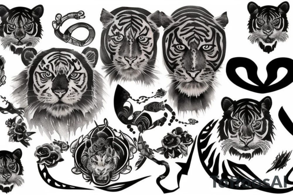 black tiger tattoo idea