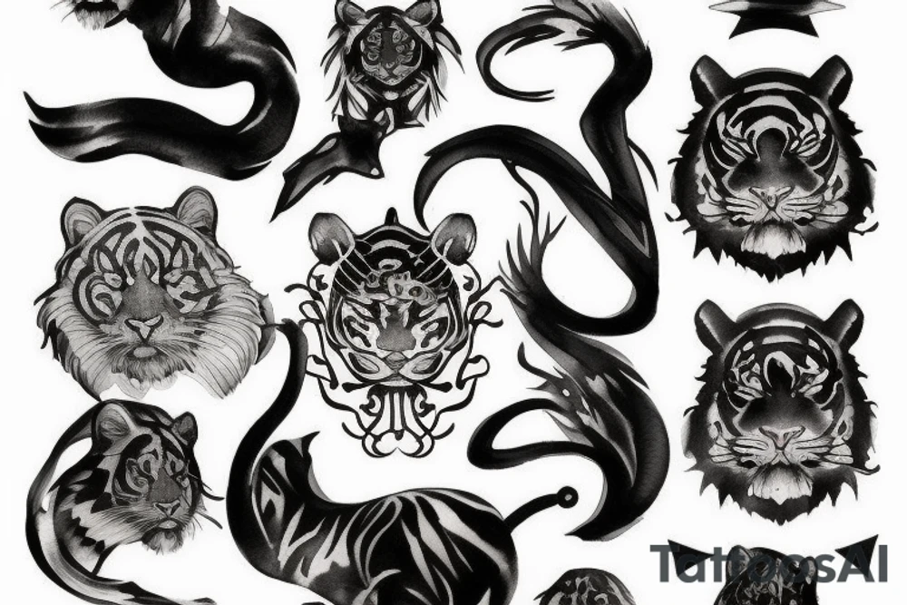black tiger tattoo idea