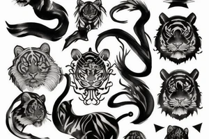 black tiger tattoo idea