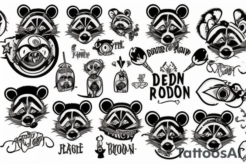 dead raccoon tattoo idea