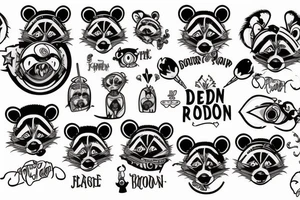 dead raccoon tattoo idea