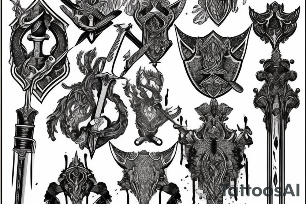 sword vertical tattoo idea