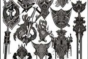 sword vertical tattoo idea
