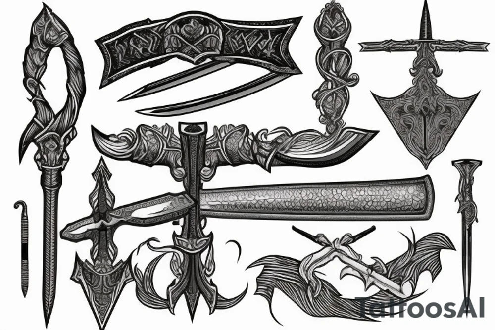sword vertical tattoo idea