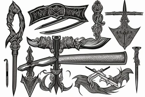 sword vertical tattoo idea