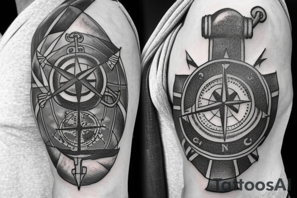 anchor and a compass with ship and map around it which also includes a lighthouse tattoo idea anchor and a compass with ship and map around it which also includes a lighthouse tattoo idea
