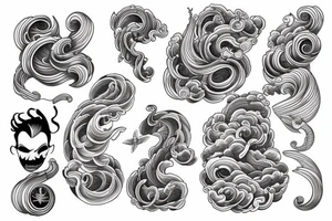 rive waves full sleeve tattoo idea