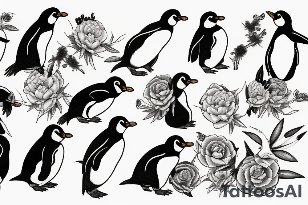 gybrid of panda and penguin tattoo idea