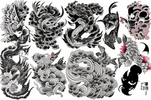full sleeve japanese colorful tattoo idea