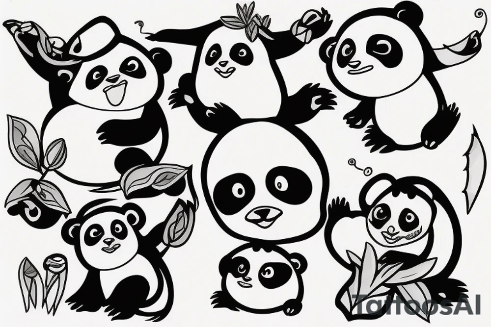 hybrid of panda and penguin tattoo idea