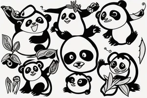 hybrid of panda and penguin tattoo idea