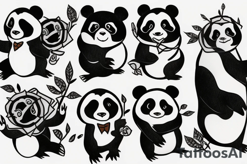 hybrid of panda and penguin tattoo idea