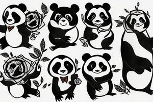 hybrid of panda and penguin tattoo idea