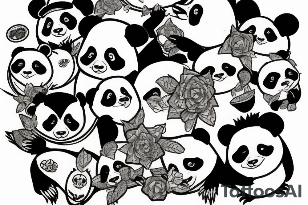 hybrid of panda and penguin tattoo idea
