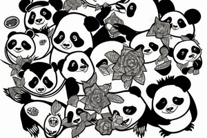 hybrid of panda and penguin tattoo idea