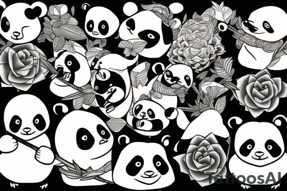 hybrid of panda and penguin tattoo idea