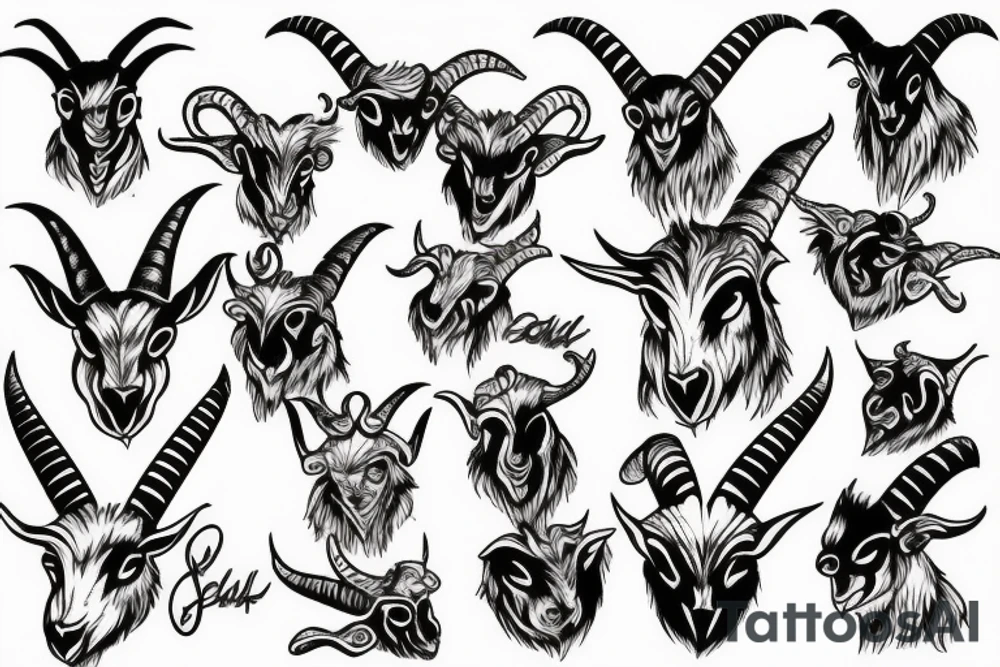 Devil goat tattoo idea