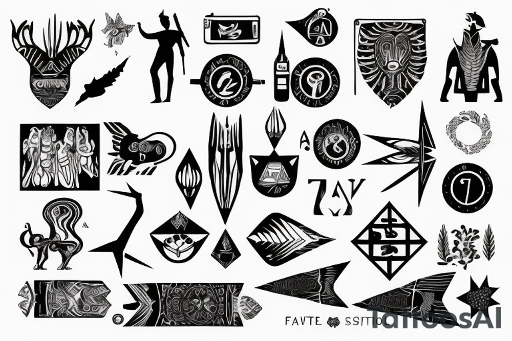 Artistic Sagittarius zodiac sign with travel exploration tattoo idea