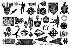 Artistic Sagittarius zodiac sign with travel exploration tattoo idea