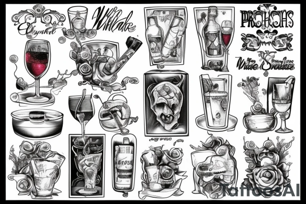 preaches water, wine drinks tattoo idea